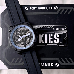 Dickies Wrist Watch Mechanical Movement Silicone Strap Black Dial Unisex