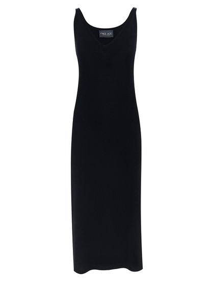 Женское платье черного цвета из вискозы - фото 1