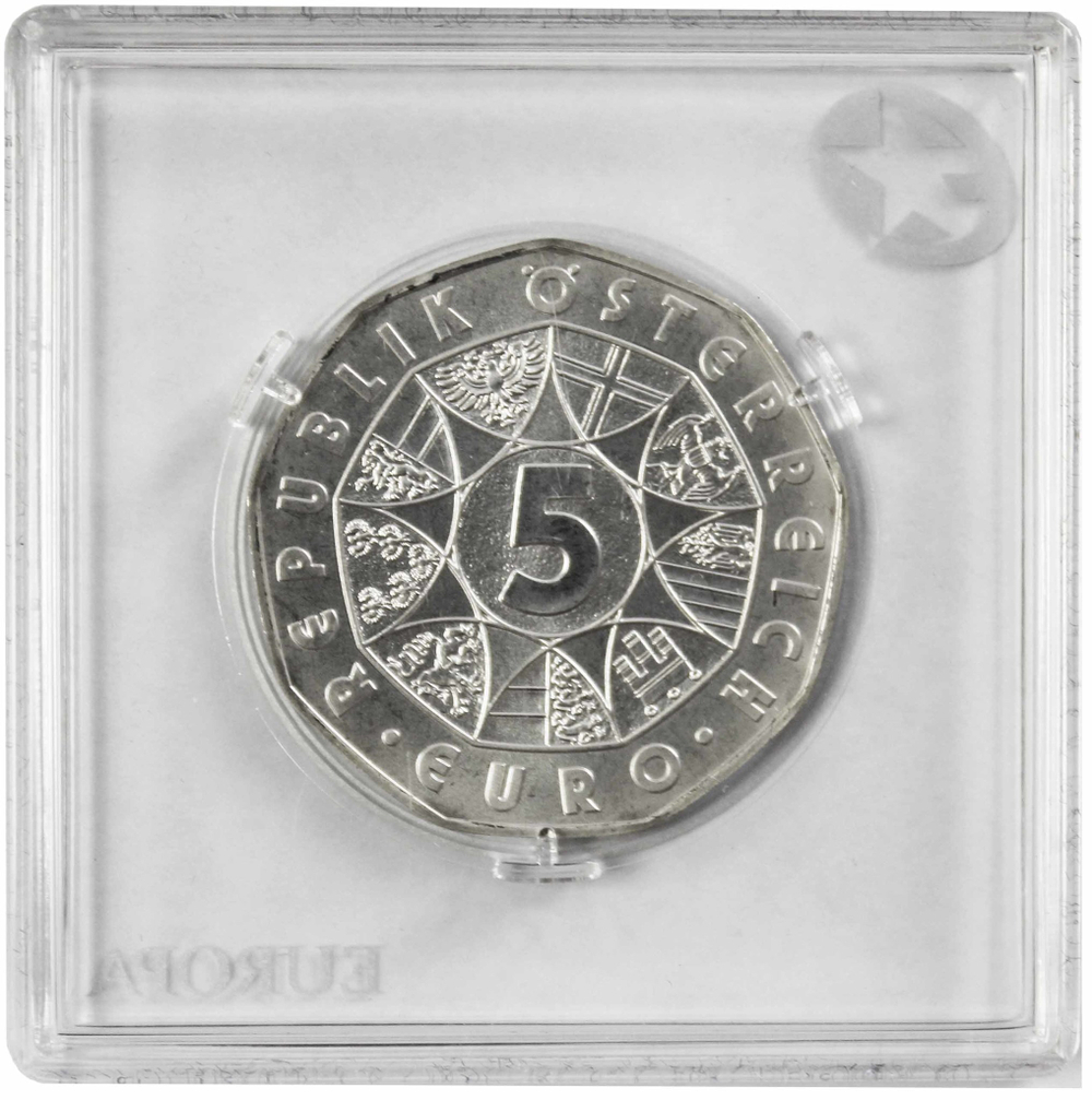 5 евро. 100 лет реформе избирательного права. Австрия. Серебро. 2007 г. UNC. В оригинальной квадрокапсуле