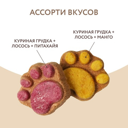 МНЯМС Лакомство для собак с 4 месяцев "Фросты", с лососем в ассортименте, М, 0,004 кг