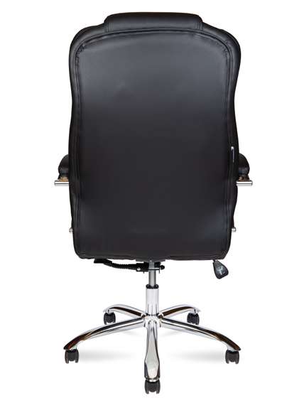 Кресло офисное Норден / Верса / (black) сталь + хром / черная экокожа