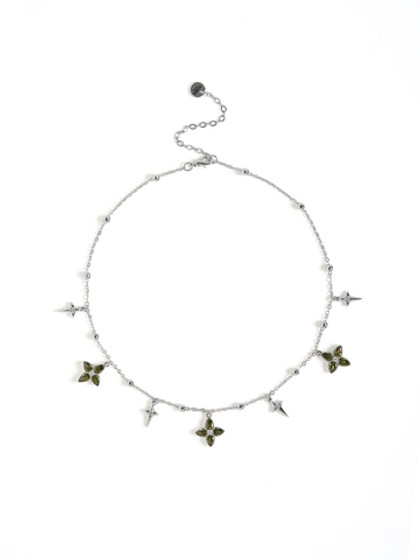 Колье "Harmony green" Silver