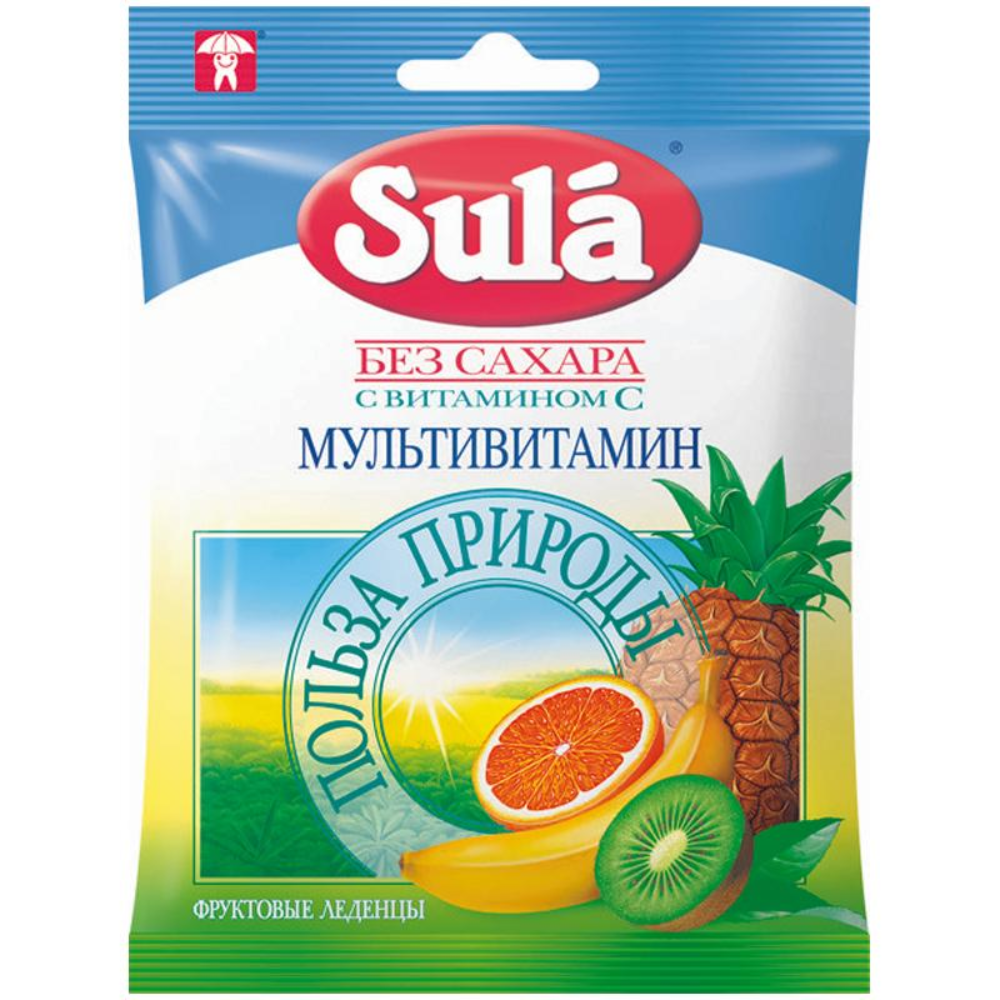Карамель леденцовая Sula мультивитамин 60 гр