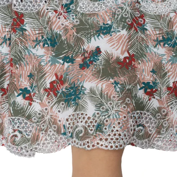 Кружево эластичное белое/экзотик 20 см, Китай