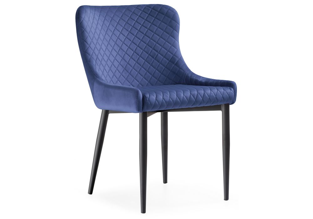 Стул на металлокаркасе Teo dark blue / black