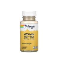 Solaray Vitamin D3+K2 60 caps / Витамины D3 и K2, без сои