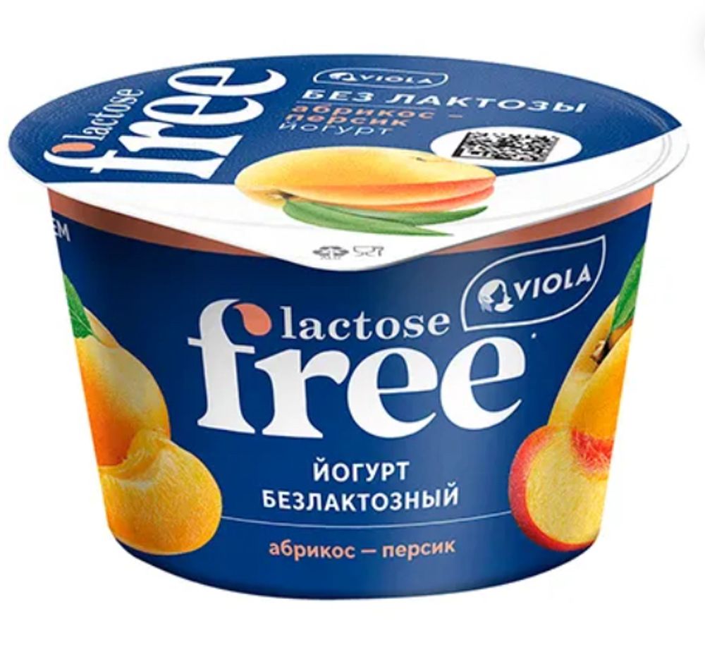 Йогурт безлактоз. FREE 2.7% абрикос-персик 180гр