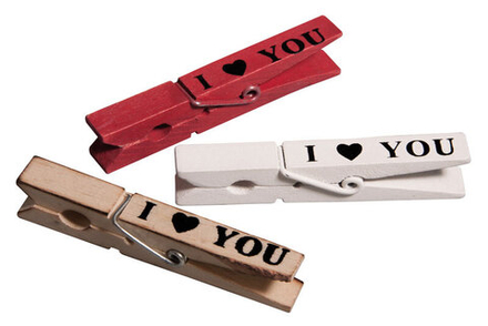 Декоративная прищепка " I LOVEYOU ", 7,2 x 1 cм