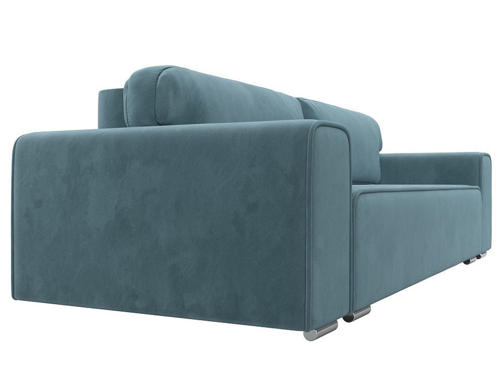 Диван прямой Лига-029, ВЕЛЮР Бирюзовый