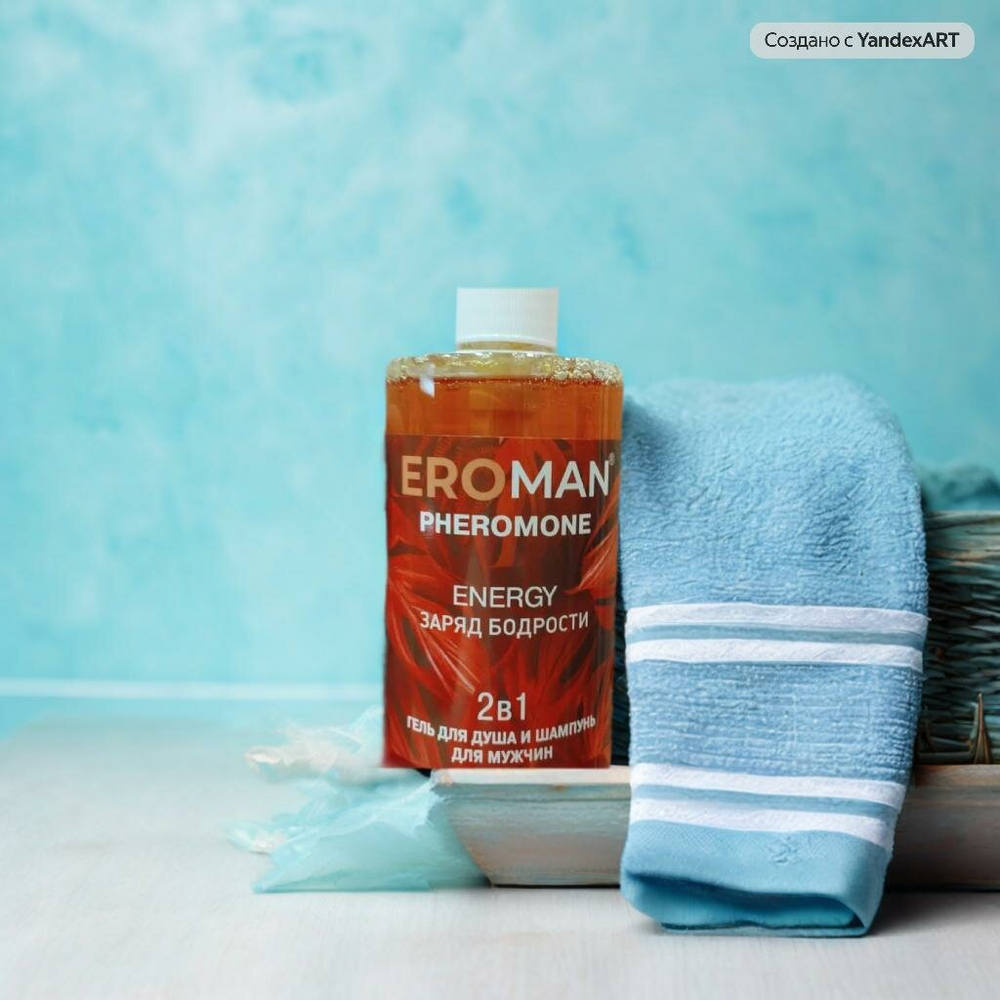 Гель для душа и шампунь Биоритм "Energy", с феромонами, для мужчин, 430мл