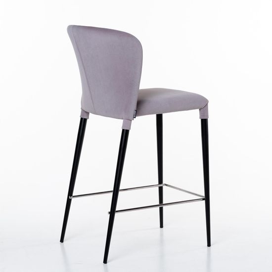 Стул полубарный Albert в шортиках, бархат серый