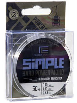 Леска монофильная Feeder Concept Simple Hard Power Mono 50м, 0.10мм