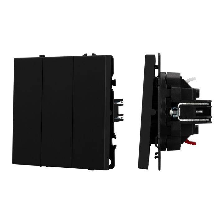 Механизм выключателя трехклавишный непроходной SWT-NOBE-MK03-SFPL-BK (230V, 10A) Arlight 061796