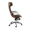 Офисное поворотное кресло 4216 из экокожи коричневого цвета
