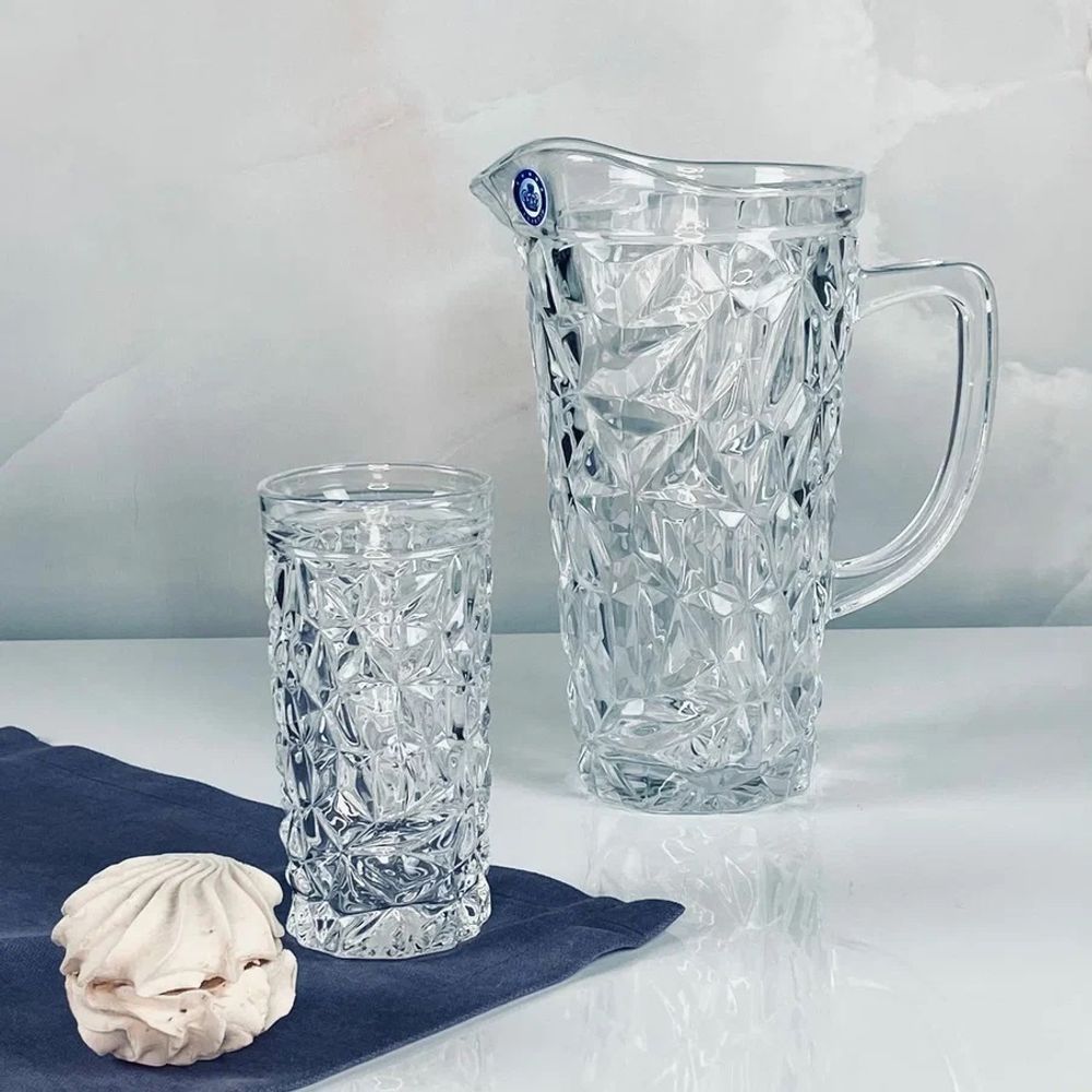 Lenardi 588-570 Набор графин 1000мл и 6 стаканов 300мл в под.уп.(х4)Стекло