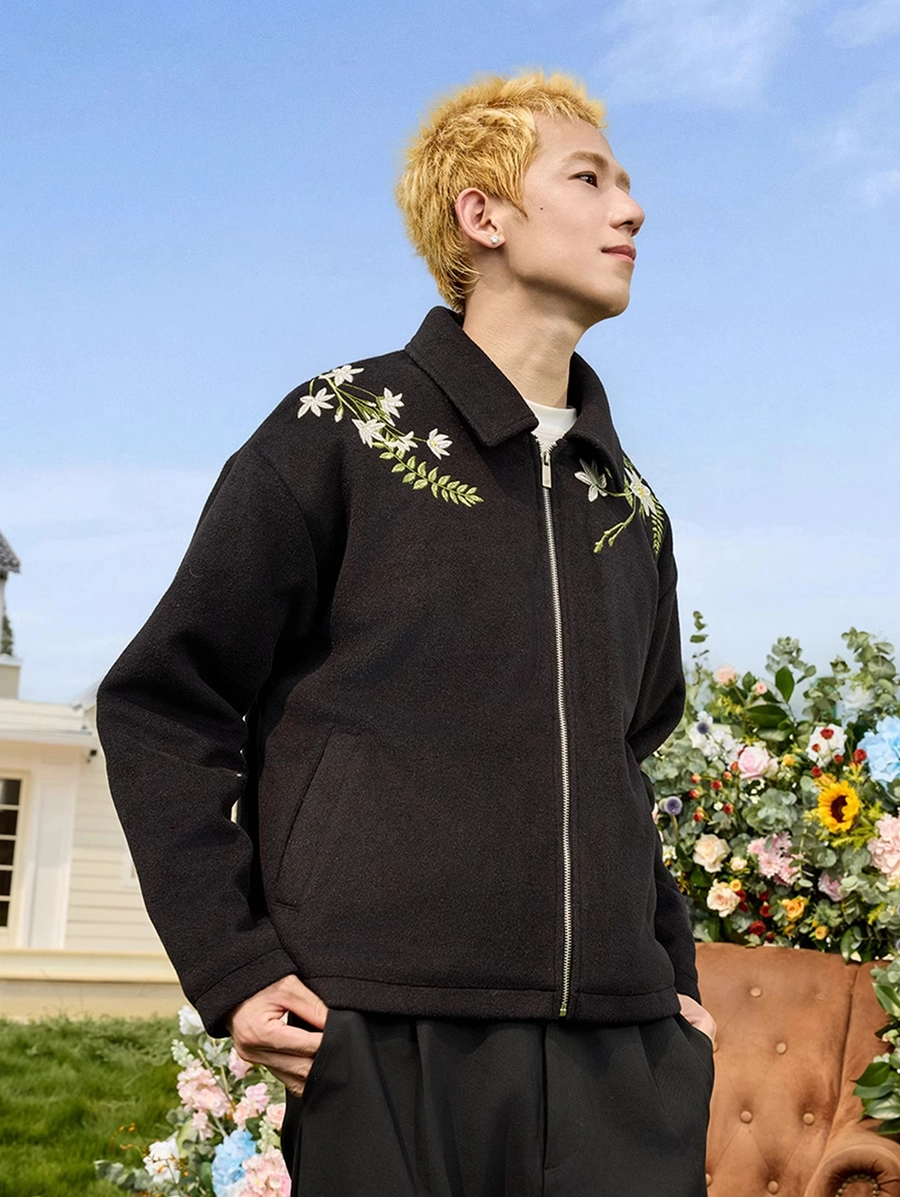 Шерстяная куртка HARSHandCRUEL "Flowers" Wool Zip Jacket