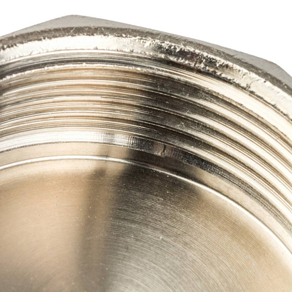 Заглушка с внутренней резьбой STOUT SFT 0027 - 1"1/2 (для стальных труб, латунь никелированная)