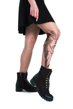 Колготки с принтом в виде девушки в краске (Размер: S-M-L) (Цвет: бежевый)