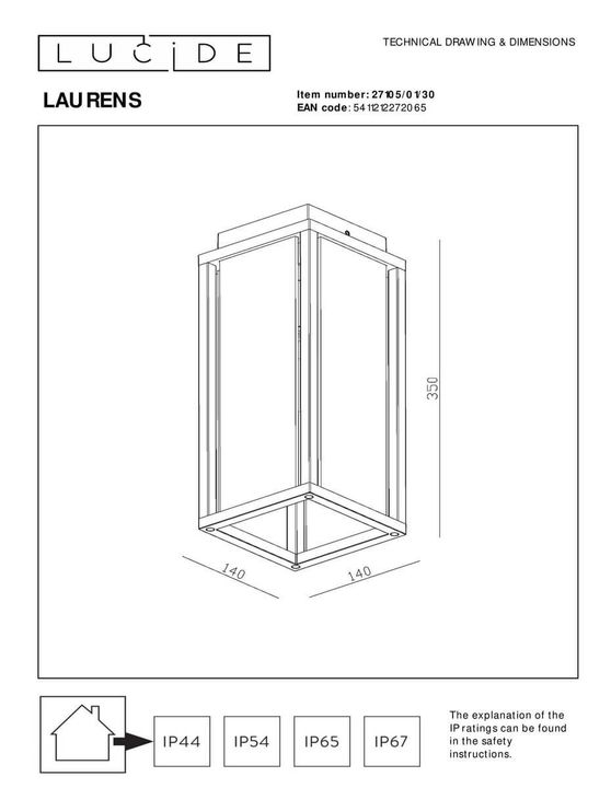 Уличный светильник Lucide Laurens 27105/01/30