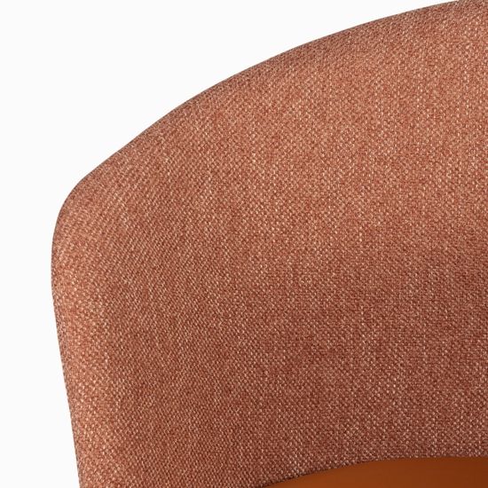 Стул Embrace с подлокотниками терракотовая ткань и коричневая экокожа