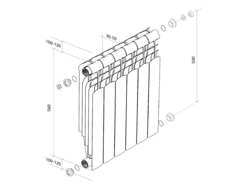 Радиатор Royal Thermo Vittoria Super 500 - 8 секц.