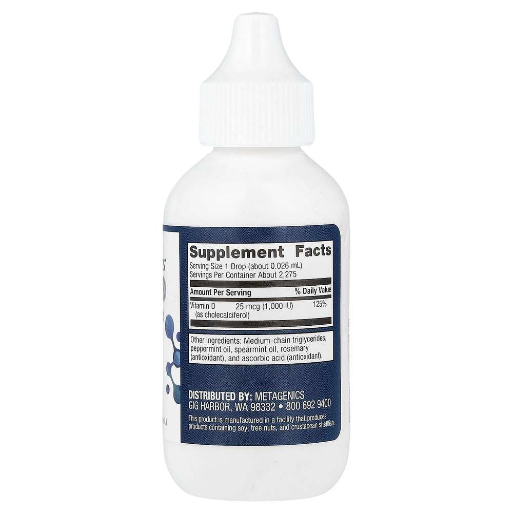 Metagenics, витамин D3 в жидкой форме, 59,14 мл (2 жидк. унции)