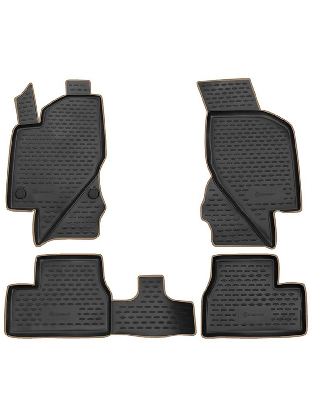 Коврики в салон для LADA Granta, 2011-, 4 шт. (бежевый кант, полиуретан) KANT.NLC.52.25.210K.BG