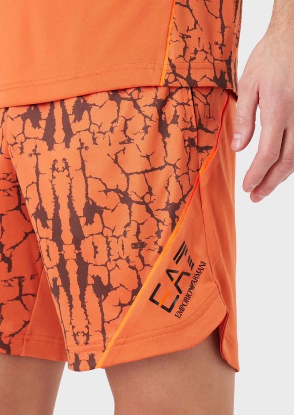 Мужские теннисные шорты EA7 Man Woven Shorts - Коричневый