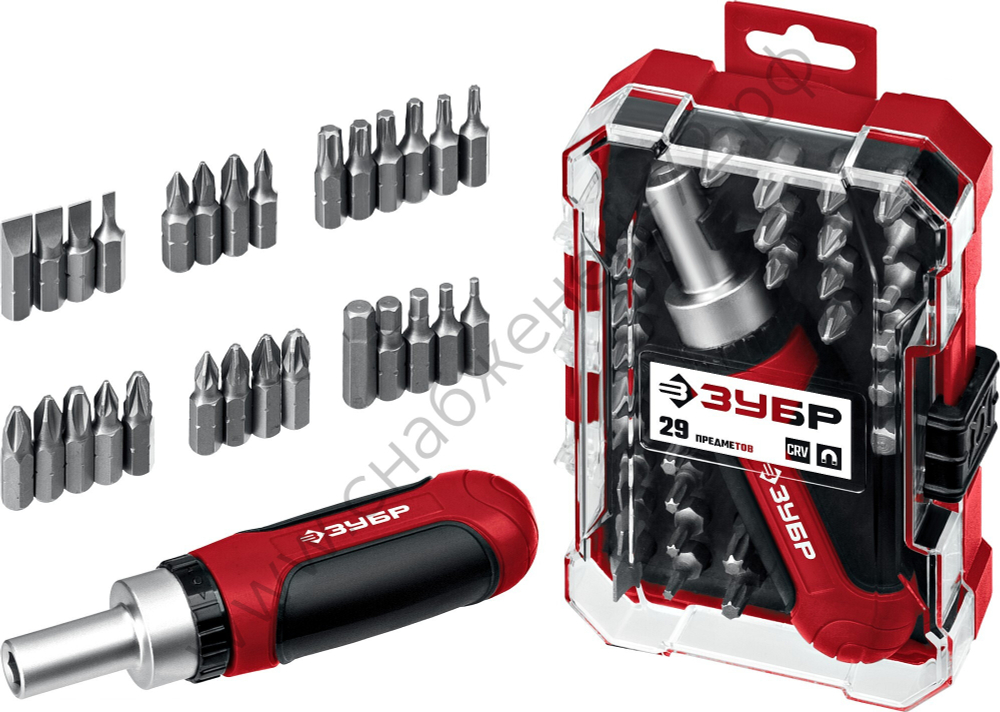 ЗУБР Мастер 29 29 шт, Набор: отвертка с насадками (25040)