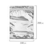 Пакеты дой-пак с замком ZIP LOCK, металлизированная + прозрачная стенка, 140х200 + 40 мм, КОМПЛЕКТ 100 штук, 70 мкм, BRAUBERG, 700684
