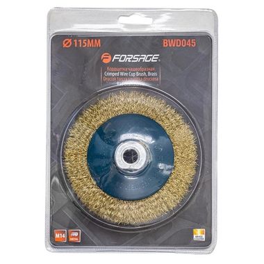 Кордщетка дисковая латунная для УШМ 115мм, в блистере Forsage F-BWD045