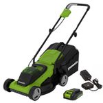 Аккумуляторная газонокосилка Greenworks G24LM32K2, 2509607, 24v, 32 см, в комплекте с АКБ 2 А·ч и ЗУ