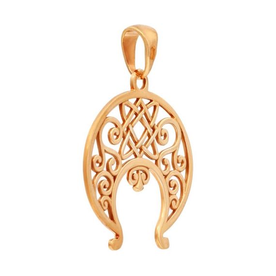 Подвеска «Лунница Лады» из красного золота, вид сбоку