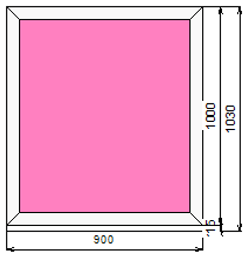Пластиковое окно  1000 х 900 ТермА Эко с глухой створкой