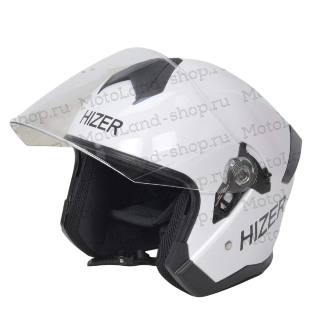 Шлем мото открытый HIZER J232 №1 (XL) white (2 визора)