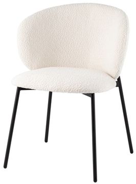 Стул Snow букле белый, черные ножки