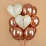 Шар (18''/46 см) Сердце, Роза, Кремовый, Сатин, 1 шт.
