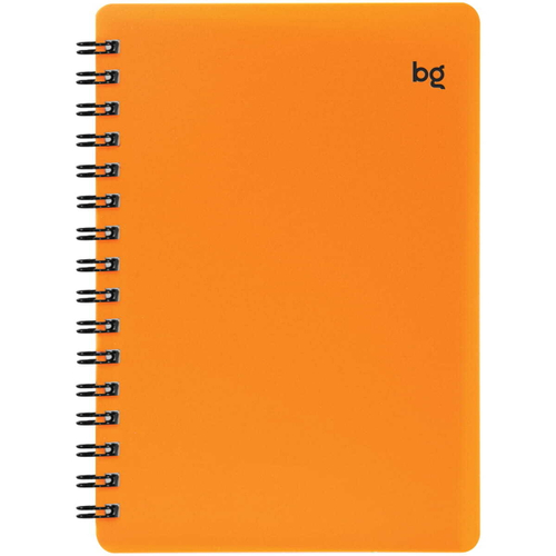 Записная книжка А6 60л. на гребне BG "Neon", оранжевая пластиковая обложка, тиснение фольгой