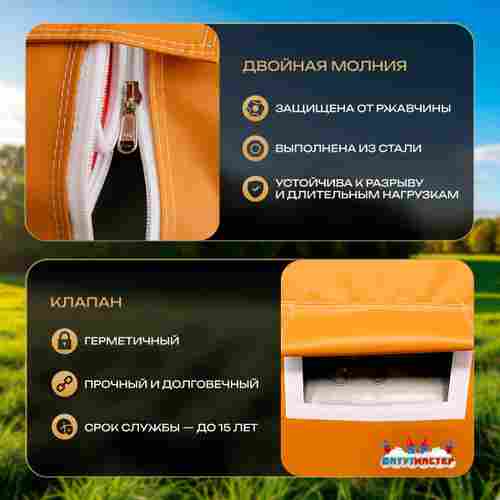 Пневмокаркасная всесезонная палатка «Комфорт» 5×3×2,5 м — из ПВХ, камуфляж