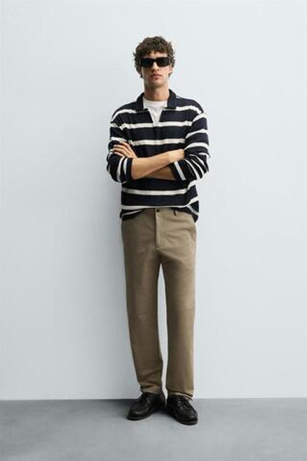 ZARA БРЮКИ ЧИНОС SLIM FIT, РЫЖЕВАТО-КОРИЧНЕВЫЙ