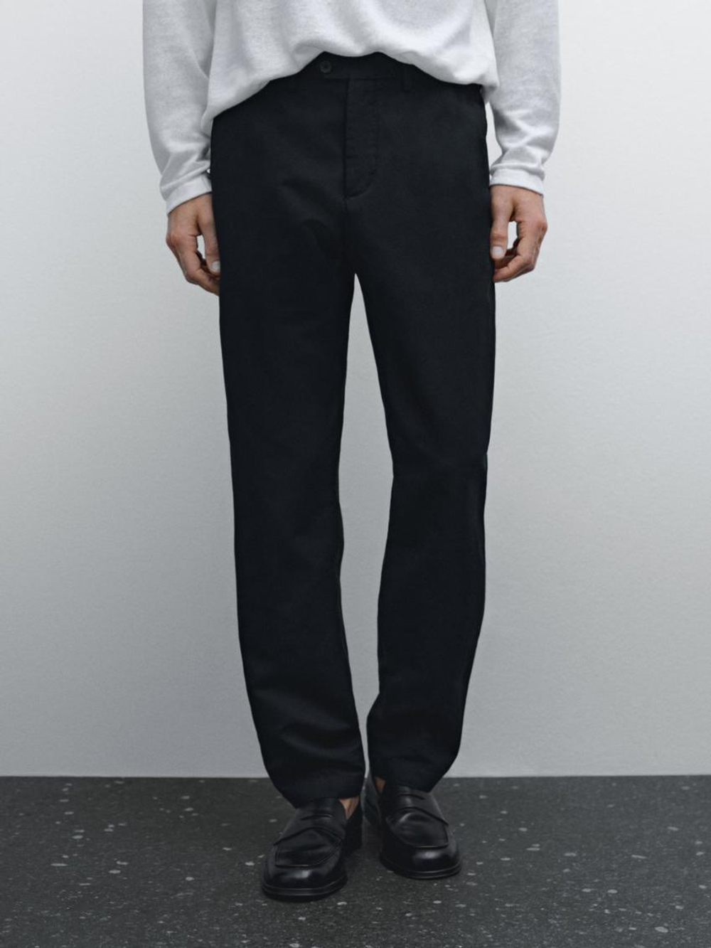 Massimo Dutti Брюки зауженного кроя, темно-синий