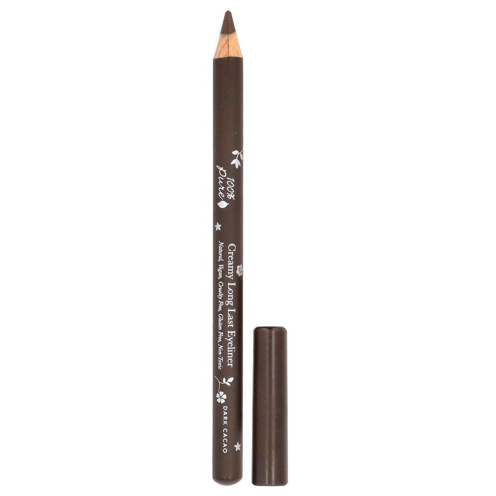 100% Pure, Creamy Long Last Eyeliner, темное какао, 1,14 г (0,04 унции)