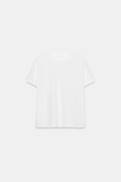 ZARA ФУТБОЛКА С КОРОТКИМИ РУКАВАМИ, БЕЛЫЙ