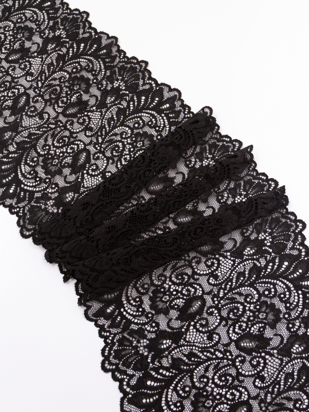 Эластичное кружево черное ширина 20 см