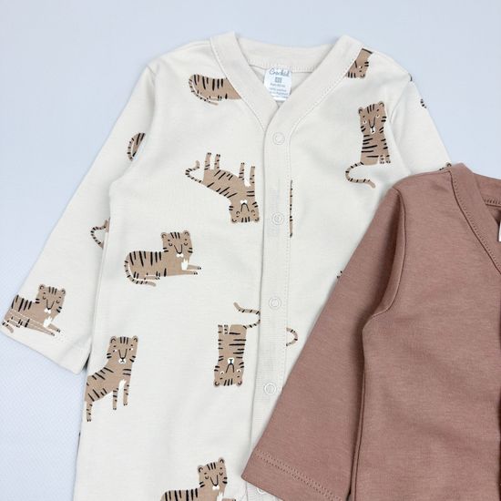 Комплект слипов хлопковых, Тигры/какао