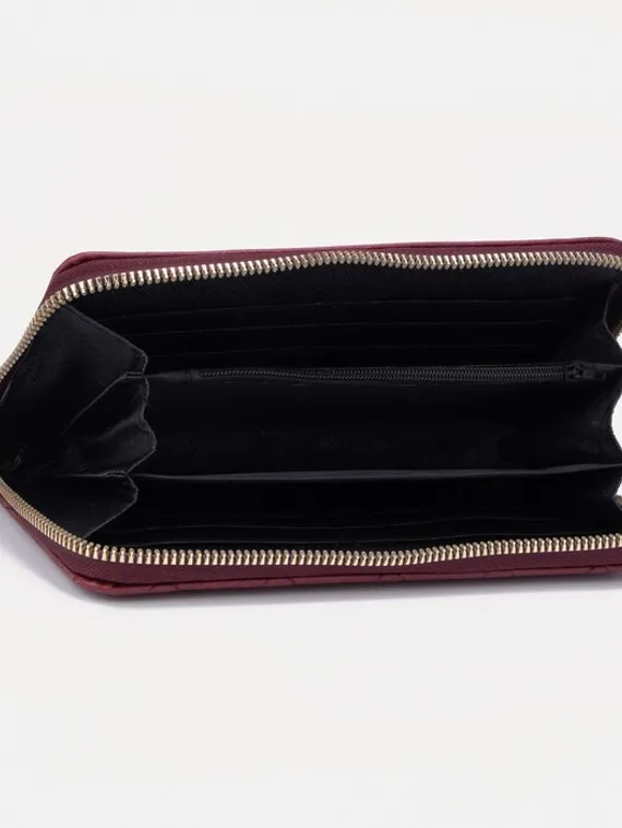 Кошелёк на молнии, цвет бордовый