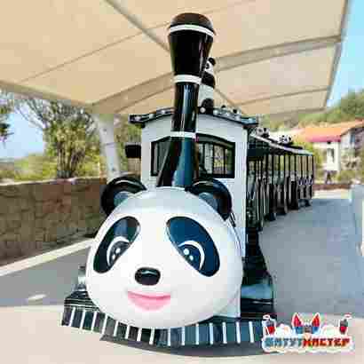 Детский безрельсовый аттракцион «В гостях у Панды», 3 вагона, 10 мест, с музыкой