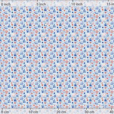 Морские ракушки и водоросли на полосатом фоне by barberry 1200 DPI