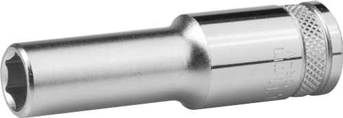 Торцовая головка KRAFTOOL ″INDUSTRIE QUALITAT″, удлиненная, Cr-V, FLANK, хромосатинированная, 1/2″, 10 мм