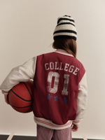 Бомбер для девочки Next E25-217, Бордовый, Бежевый